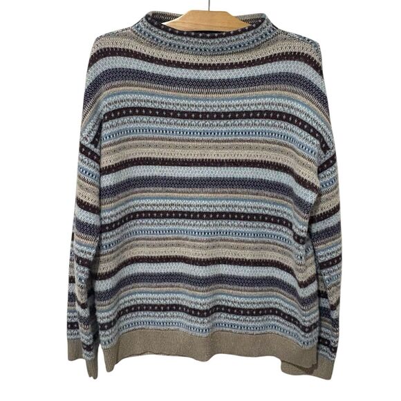 Ann Taylor | Sweater Mock Neck Fair Isle Pullover Long Sleeve- Size Large - Picture 1 of 7